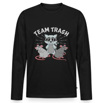 Team Trash Racoon Lover - T-shirt manches longues Premium bio Homme - noir - Devant - Nico (187cm)