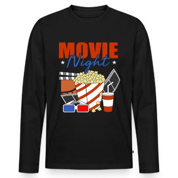 Cinema Lover - Men's Premium Organic Long Sleeve Shirt - black - Front - Nico (187cm)
