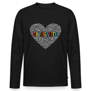 kindergarten - Men's Premium Organic Long Sleeve Shirt - black - Front - Nico (187cm)