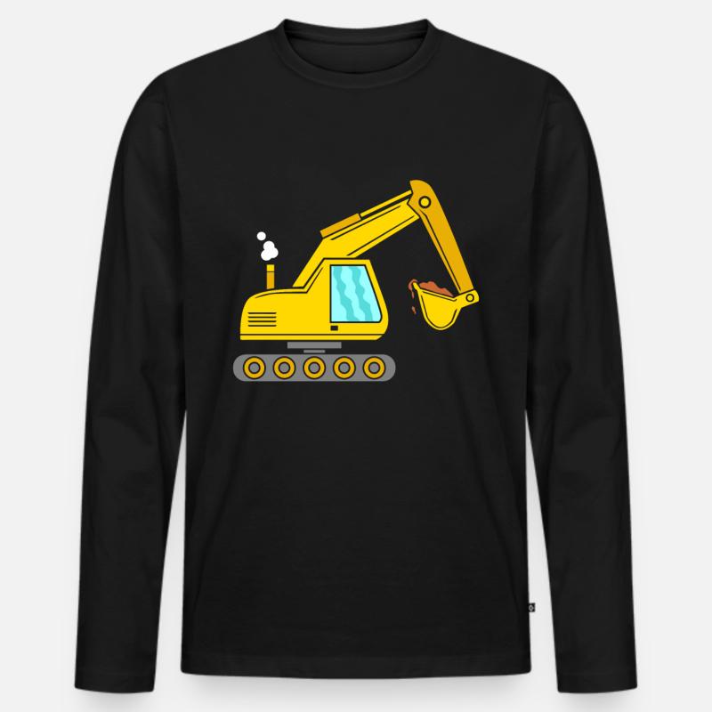 Bagger - Männer Premium Bio Langarmshirt - Schwarz