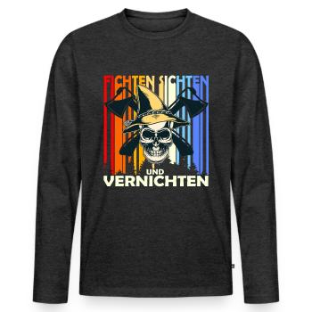 Fichten Sichten Und Vernichten Förster Holzfäller - Männer Premium Bio Langarmshirt - Anthrazit meliert - Vorne - Nico (187cm)