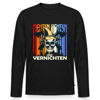 Fichten Sichten Und Vernichten Förster Holzfäller - Männer Premium Bio Langarmshirt - Schwarz - Vorne - Nico (187cm)