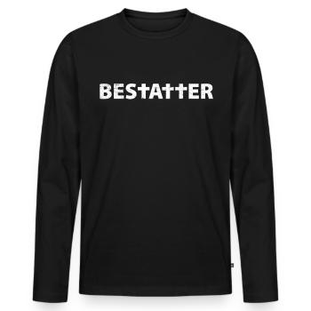 Bestatter Bestatterin Bestattung Friedhof - Männer Premium Bio Langarmshirt - Schwarz - Vorne - Nico (187cm)