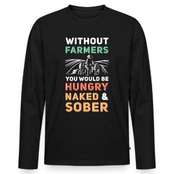 Ohne Farmer Keine Zukunft - Männer Premium Bio Langarmshirt - Schwarz - Vorne - Nico (187cm)