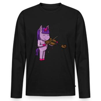 Violoncelle licorne altiste alto joueur alto - T-shirt manches longues Premium bio Homme - noir - Devant - Nico (187cm)