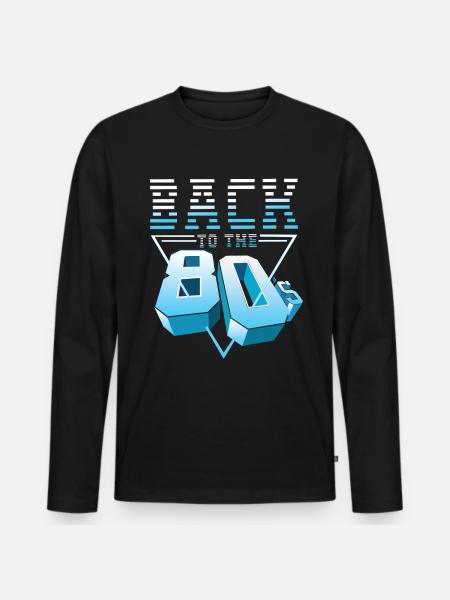 80er 80er party 80er Mode 80er Musik - Männer Premium Bio Langarmshirt - Schwarz
