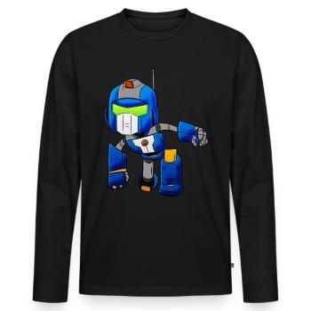 Robot - Männer Premium Bio Langarmshirt - Schwarz - Vorne - Nico (187cm)