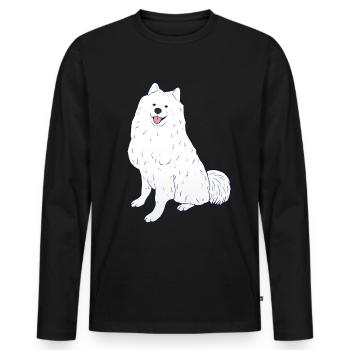 Samoyed - Men's Premium Organic Long Sleeve Shirt - black - Front - Nico (187cm)