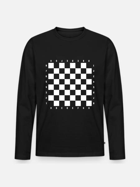 Schachbrett - Männer Premium Bio Langarmshirt - Schwarz