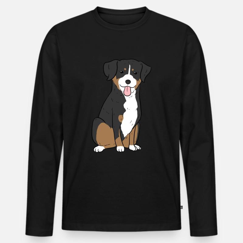 Appenzell Dog - Männer Premium Bio Langarmshirt - Schwarz