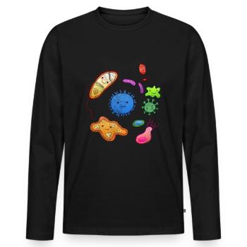 Mikroorganismus Mikrobiologie Mikrobiologe Bio - Männer Premium Bio Langarmshirt - Schwarz - Vorne - Nico (187cm)