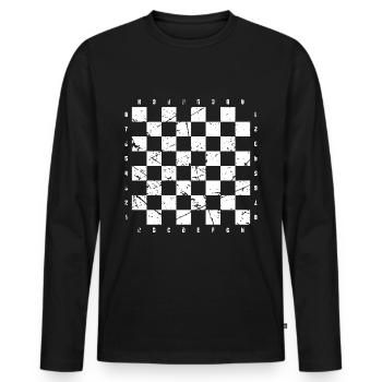 Déguisement d'échiquier - T-shirt manches longues Premium bio Homme - noir - Devant - Nico (187cm)