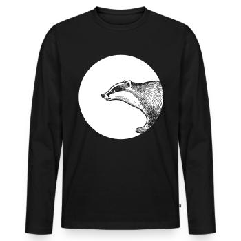 Badger - Men's Premium Organic Long Sleeve Shirt - black - Front - Nico (187cm)