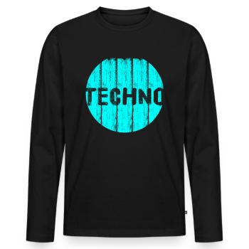 Techno edm Hardstyle Jumpstyle Festival Party - Men's Premium Organic Long Sleeve Shirt - black - Front - Nico (187cm)