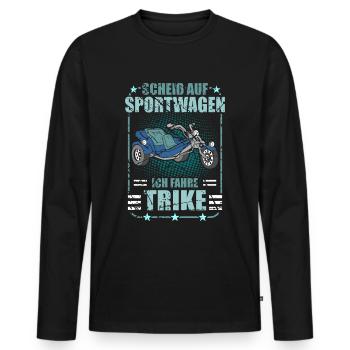 Triker Spruch Lustig Trike Dreirad - Männer Premium Bio Langarmshirt - Schwarz - Vorne - Nico (187cm)