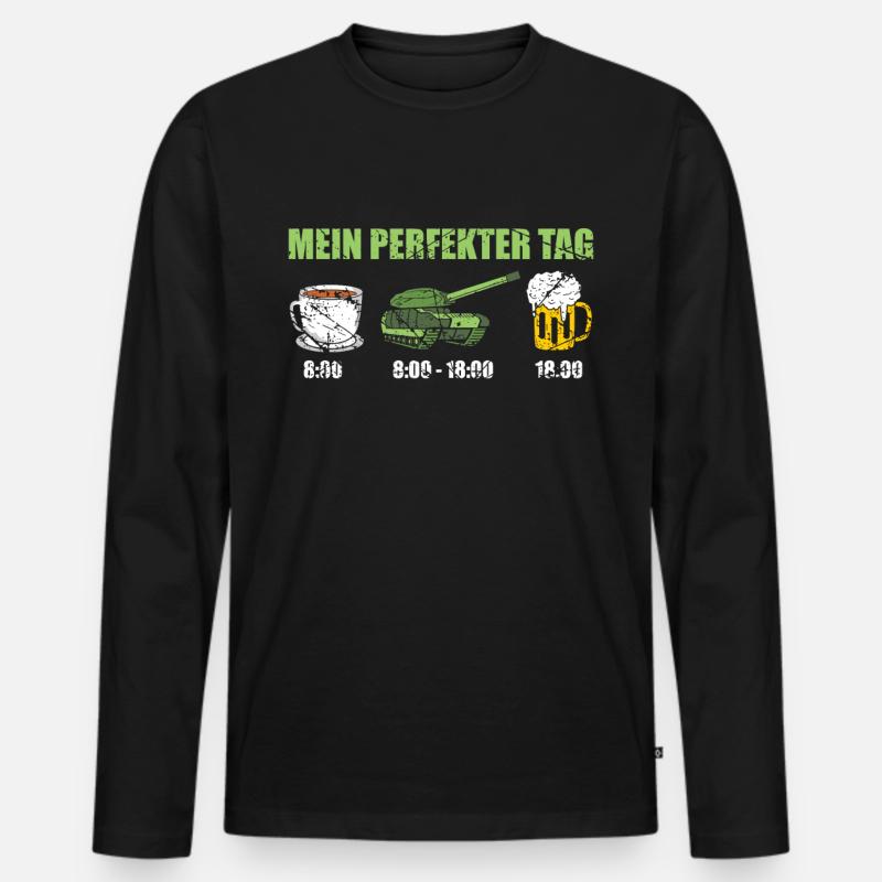 Panzerfahrer Panzer Kampfwagen Bundeswehr - Männer Premium Bio Langarmshirt - Schwarz