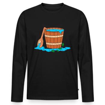 Seau de sauna - T-shirt manches longues Premium bio Homme - noir - Devant - Nico (187cm)