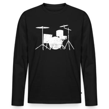 Drummer Drums Drum Drums - Men's Premium Organic Long Sleeve Shirt - black - Front - Nico (187cm)