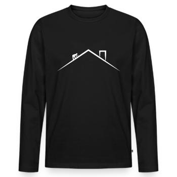 COUVRE-TOIT - T-shirt manches longues Premium bio Homme - noir - Devant - Nico (187cm)