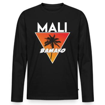 mali avec capital - T-shirt manches longues Premium bio Homme - noir - Devant - Nico (187cm)