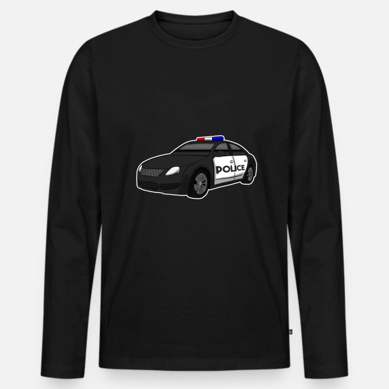 Polizeiauto - Männer Premium Bio Langarmshirt - Schwarz