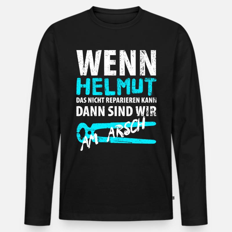 Heimwerker Helmut - Männer Premium Bio Langarmshirt - Schwarz