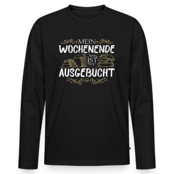 Mein Wochenende Ausgebucht Buch Autorin Lektorin - Männer Premium Bio Langarmshirt - Schwarz - Vorne - Nico (187cm)
