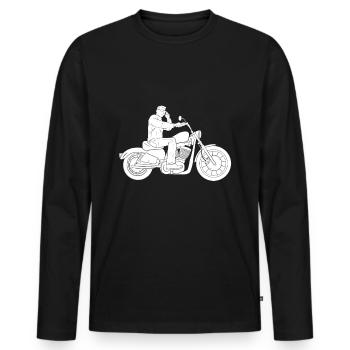 Biker - Men's Premium Organic Long Sleeve Shirt - black - Front - Nico (187cm)