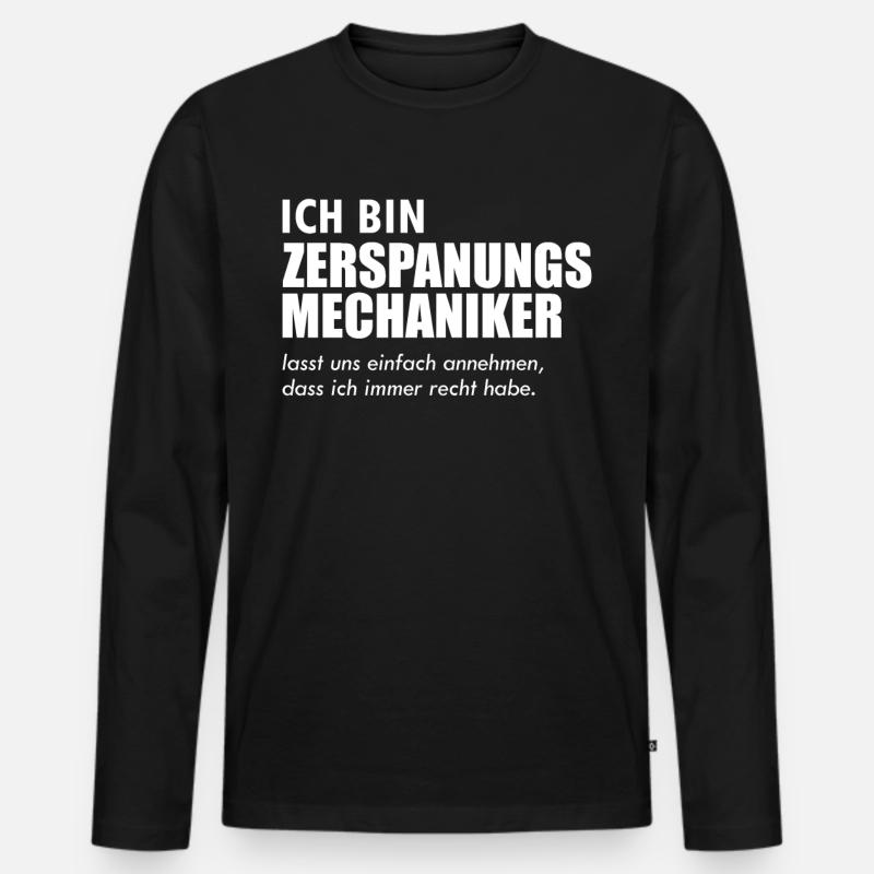 Zerspaner Zerspanungsmechaniker Geschenk - Männer Premium Bio Langarmshirt - Schwarz