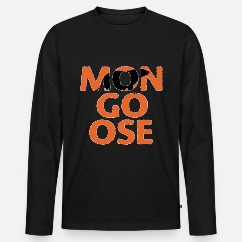 Manguste Schatten im Namen - Männer Premium Bio Langarmshirt - Schwarz