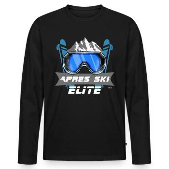 Apres ski elite skieur sports d'hiver - T-shirt manches longues Premium bio Homme - noir - Devant - Nico (187cm)
