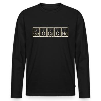 geocaching - Männer Premium Bio Langarmshirt - Schwarz - Vorne - Nico (187cm)