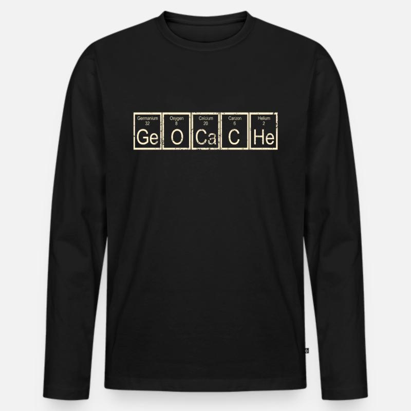 geocaching - Männer Premium Bio Langarmshirt - Schwarz