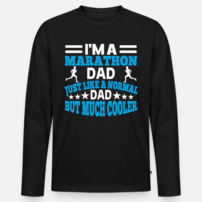 I'm a Marathon Dad - Männer Premium Bio Langarmshirt - Schwarz