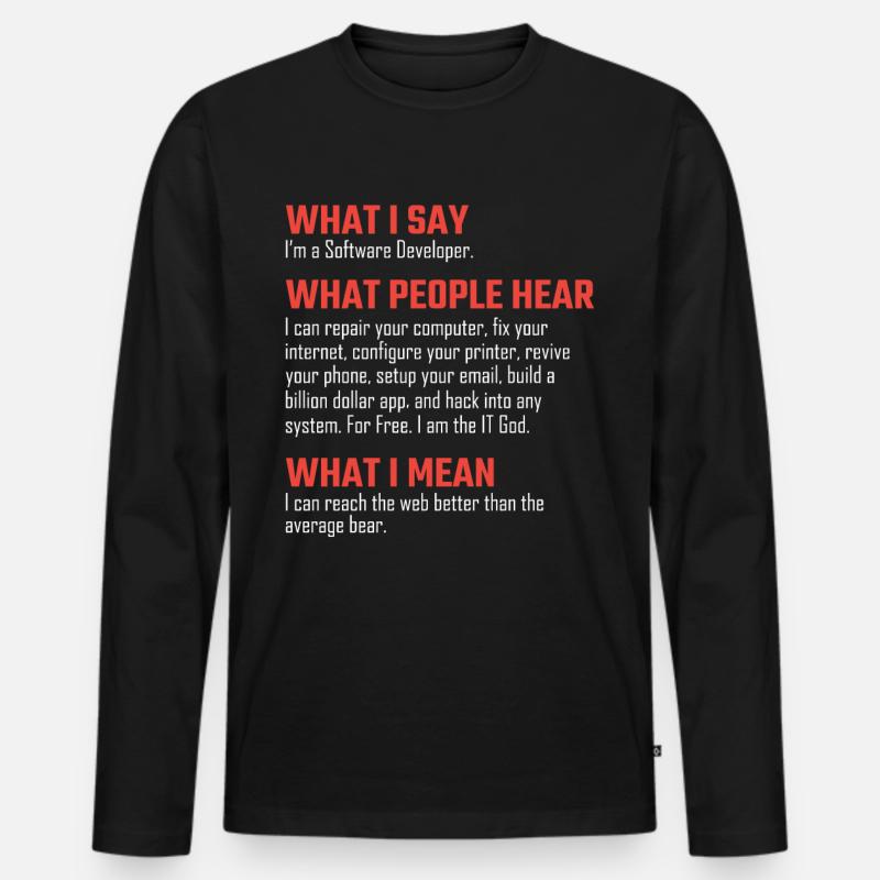 Programmierer nerd Debugging Geschenk Männer Premium Bio Langarmshirt