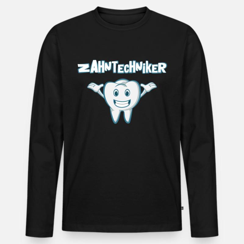 Zahntechnik Zahntechniker - Männer Premium Bio Langarmshirt - Schwarz