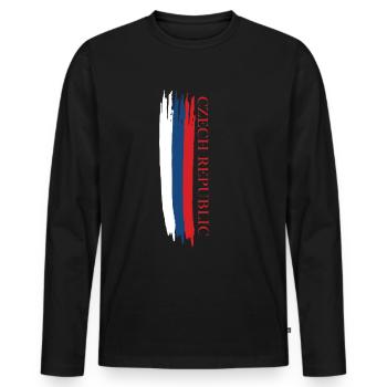 Czech Republic sketched national colours - Men's Premium Organic Long Sleeve Shirt - black - Front - Nico (187cm)