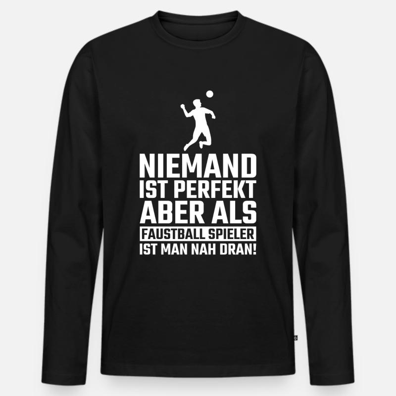 Faustball - Männer Premium Bio Langarmshirt - Schwarz