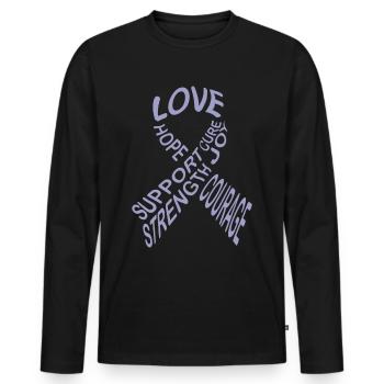 Krebs Chemo Geschenk - Männer Premium Bio Langarmshirt - Schwarz - Vorne - Nico (187cm)