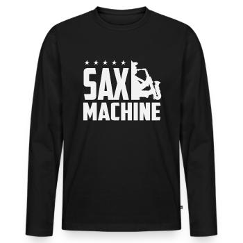 Saxophon Sax Machine saxophone - Männer Premium Bio Langarmshirt - Schwarz - Vorne - Nico (187cm)