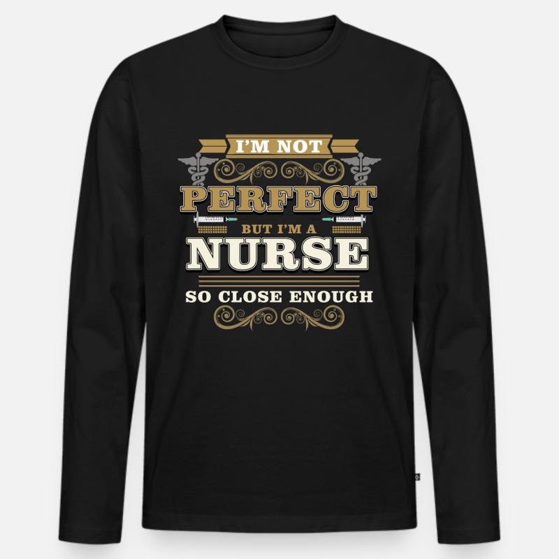 Krankenschwester - Männer Premium Bio Langarmshirt - Schwarz