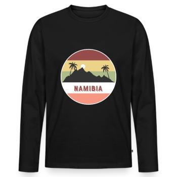 Namibie Pays et pays - T-shirt manches longues Premium bio Homme - noir - Devant - Nico (187cm)