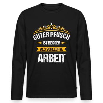 Guter Pfusch Arbeit - Männer Premium Bio Langarmshirt - Schwarz - Vorne - Nico (187cm)
