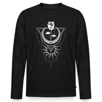 Moon Rose occult all seeing eye wiccan gothic - Men's Premium Organic Long Sleeve Shirt - black - Front - Nico (187cm)
