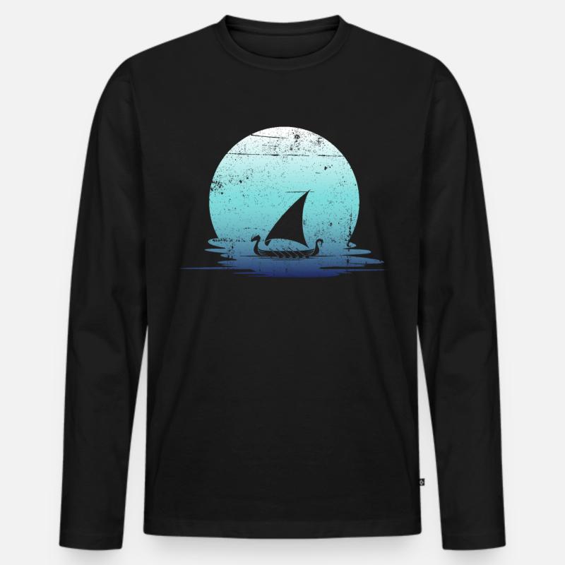 Wikinger - Männer Premium Bio Langarmshirt - Schwarz