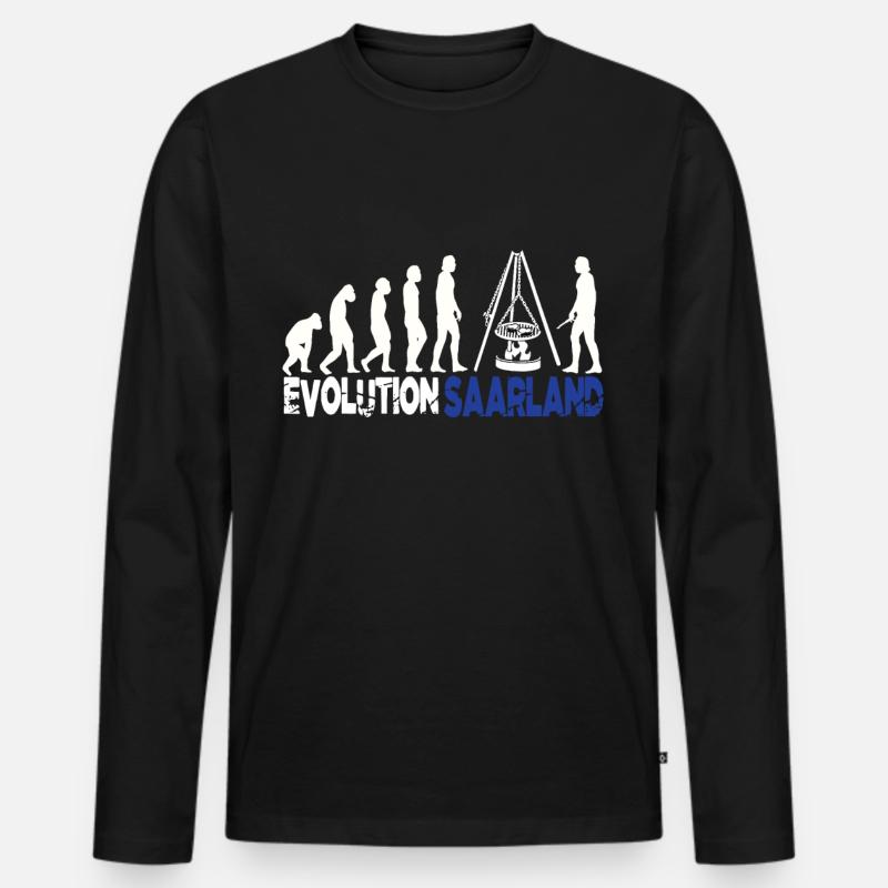 Saarland Evolution Saarland Saarländer - Männer Premium Bio Langarmshirt - Schwarz