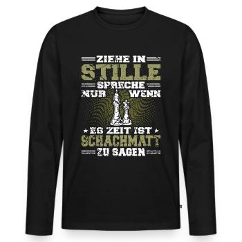 Schach Regeln Schachmatt Schachspieler - Männer Premium Bio Langarmshirt - Schwarz - Vorne - Nico (187cm)