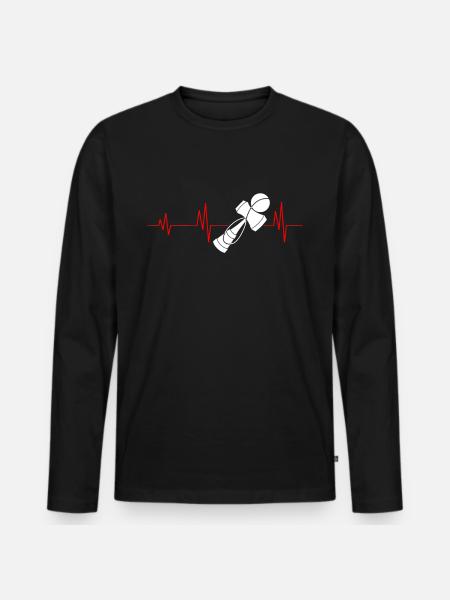 Kendama Herzschlag - Männer Premium Bio Langarmshirt - Schwarz
