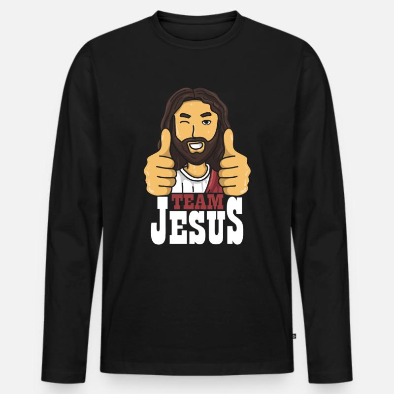 Team Jesus Konfirmation Geschenk - Männer Premium Bio Langarmshirt - Schwarz