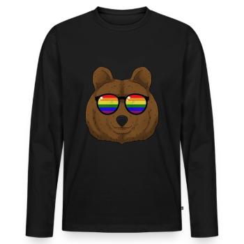 LGBT Bear - Männer Premium Bio Langarmshirt - Schwarz - Vorne - Nico (187cm)